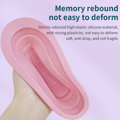 Makeup Brush Cleaning Pad, Silicone Makeup Brush Scrub Pad Portable Washing Tool, Foldable Makeup Brush Cleaning Bowl, Suitable for Cleaning All Kinds of Makeup Brushes, Makeup Sponge, Powder Puff