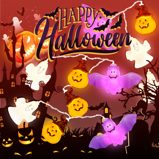 Halloween Decoration String Lights, different styles of Halloween Decoration String Lights, with lightning and constant lights to create a mysterious and phantom atmosphere, suitable for courtyards, gardens, doors, and Halloween decorations