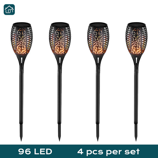 Solar Outdoor Lights, Solar Torch Lights with Flickering Flame Effect, solar flame lights for garden parties, camping, BBQ, weddings, Christmas, and Halloween