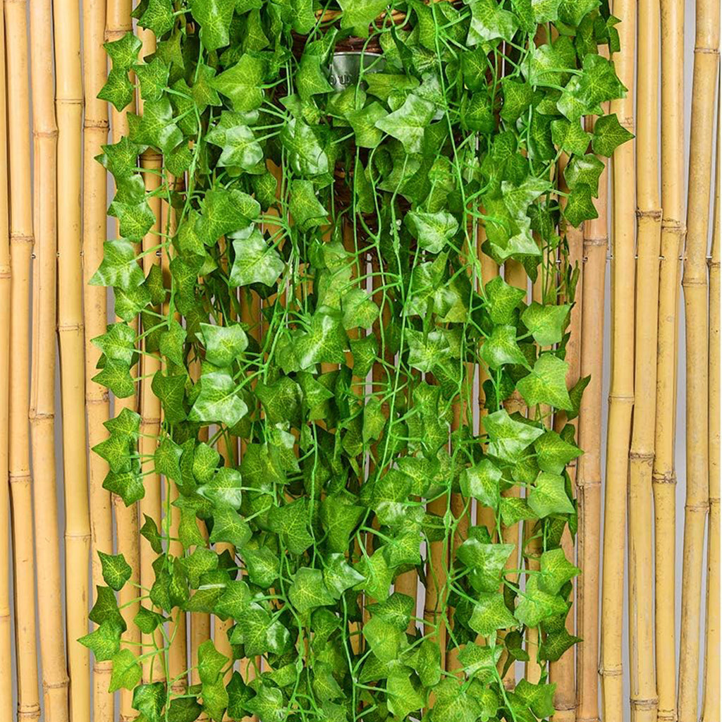 4 Kinds of Artificial Rattan Green Plant Garland, 12 Strands Each 7.2ft Simulation Vines, Hanging Plant Backdrop for Garden, Room, Bedroom Wall Decoration, Green Leaves for Jungle Themed Parties, and Wedding Decoration