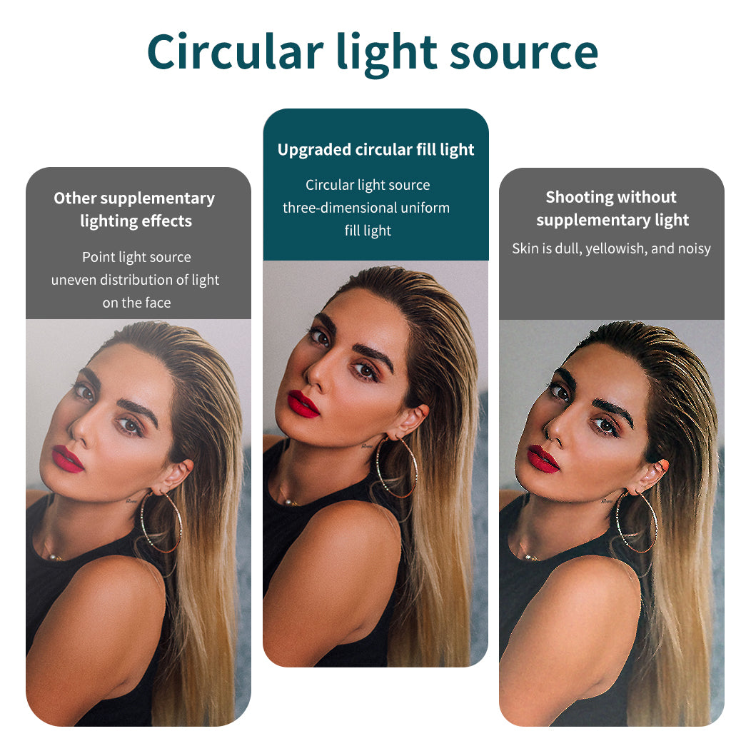 Selfie Ring Light, 3 levels of white light brightness adjustable, Rechargeable Selfie Fill Light with Clip, suitable for Mobile Phone Photography, Live Broadcast, Creative Video and Makeup, etc.