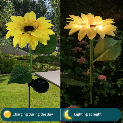 Solar Outdoor Sunflower Lights, Waterproof Solar Outdoor Lights Auto On/Off Solar Decorative Lights LED Solar Lights For Garden, Patio, Backyard Lawn Decoration