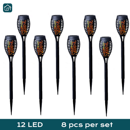 Solar Outdoor Lights, Solar Torch Lights with Flickering Flame Effect, solar flame lights for garden parties, camping, BBQ, weddings, Christmas, and Halloween