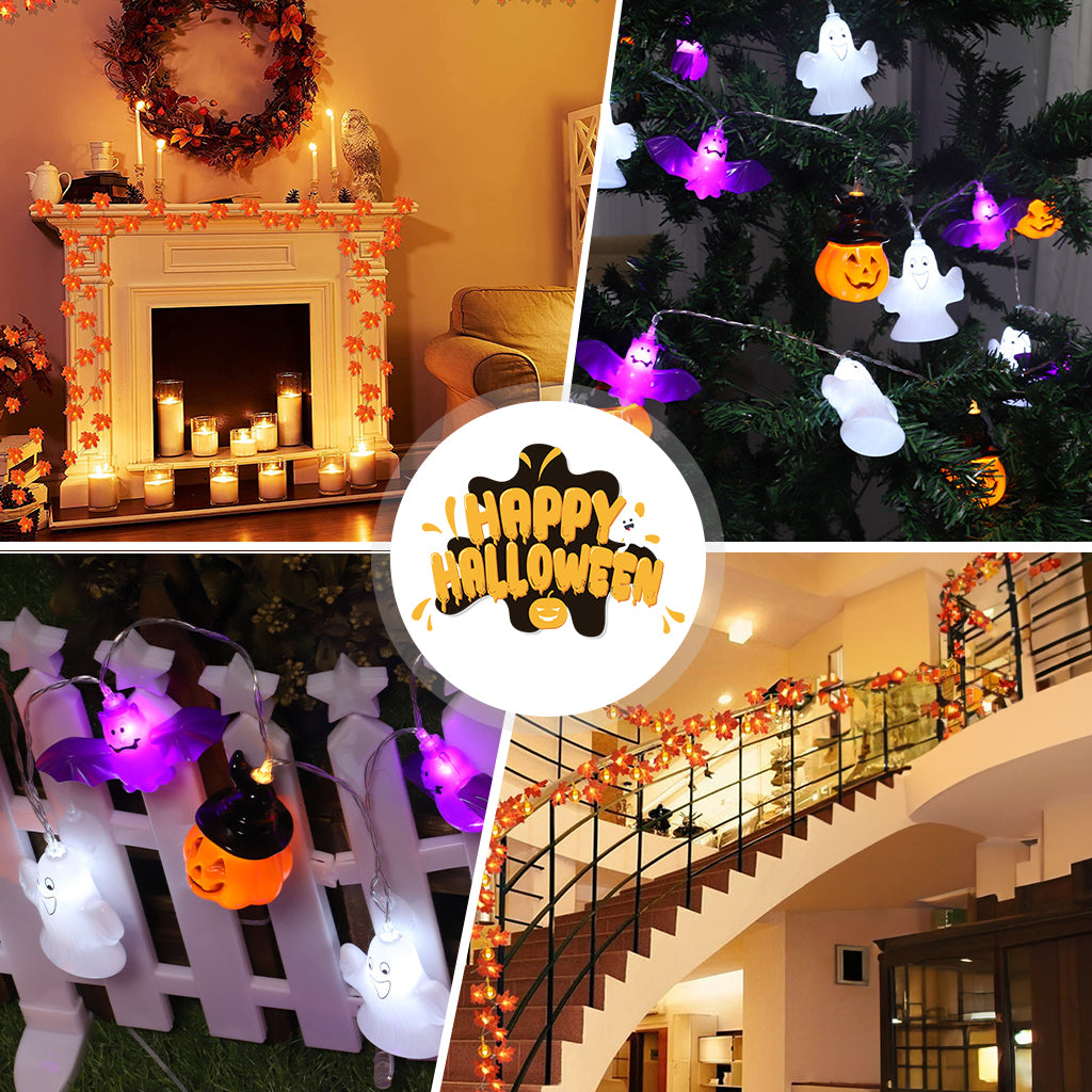 Halloween Decoration String Lights, different styles of Halloween Decoration String Lights, with lightning and constant lights to create a mysterious and phantom atmosphere, suitable for courtyards, gardens, doors, and Halloween decorations