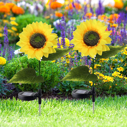 Solar Outdoor Sunflower Lights, Waterproof Solar Outdoor Lights Auto On/Off Solar Decorative Lights LED Solar Lights For Garden, Patio, Backyard Lawn Decoration