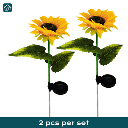 Solar Outdoor Sunflower Lights, Waterproof Solar Outdoor Lights Auto On/Off Solar Decorative Lights LED Solar Lights For Garden, Patio, Backyard Lawn Decoration