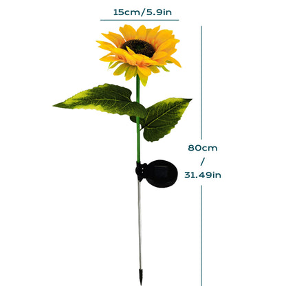 Solar Outdoor Sunflower Lights, Waterproof Solar Outdoor Lights Auto On/Off Solar Decorative Lights LED Solar Lights For Garden, Patio, Backyard Lawn Decoration