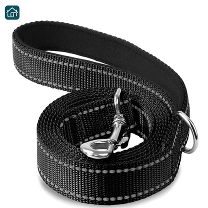 Reversible Reflective Dog Leash 5FT, Nylon Leash with Padded Handle for Walking, Training Leads for Medium, and Large Dogs, Available in Multiple Colors.