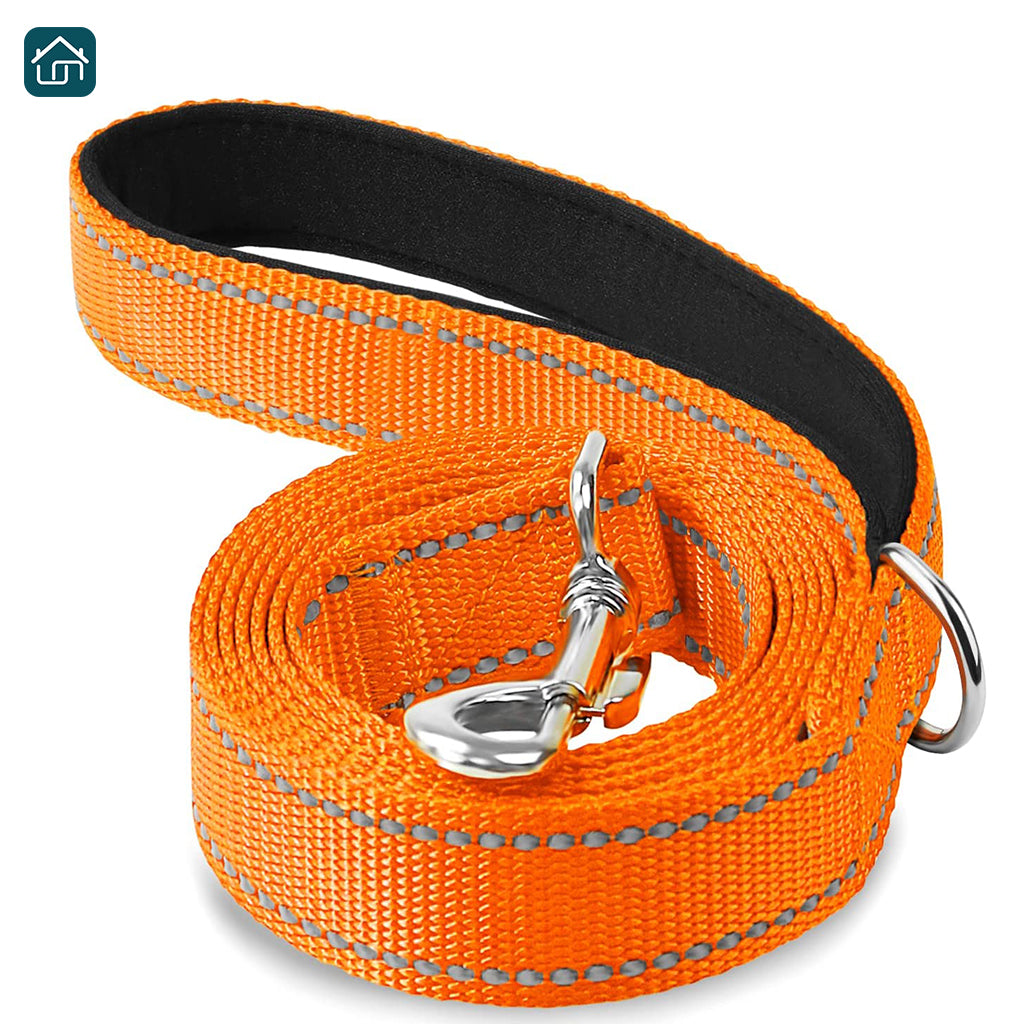 Reversible Reflective Dog Leash 5FT, Nylon Leash with Padded Handle for Walking, Training Leads for Medium, and Large Dogs, Available in Multiple Colors.