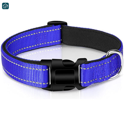 Reflective Dog Collar, Strong Nylon Collar for Large Male and Female Dogs, Adjustable Dog Collar with Quick Release Buckle for Small Dogs, Medium Dogs, and Large Dogs