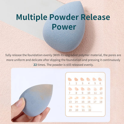 3-piece Makeup Sponge Blending Set - Beauty Cosmetic Foundation Blending Applicator for Cream, Powder, and Liquid (Comes in PVC packaging, Multi-color Optional)