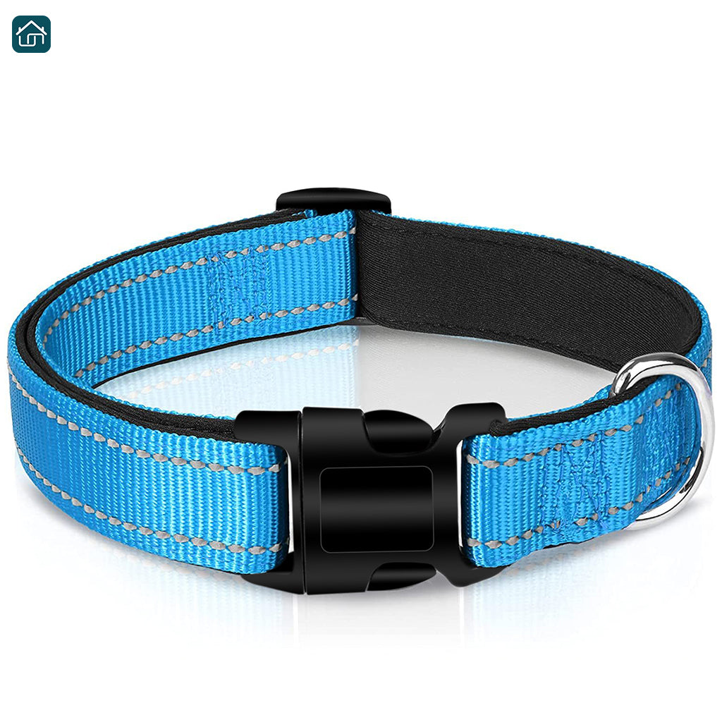 Reflective Dog Collar, Strong Nylon Collar for Large Male and Female Dogs, Adjustable Dog Collar with Quick Release Buckle for Small Dogs, Medium Dogs, and Large Dogs