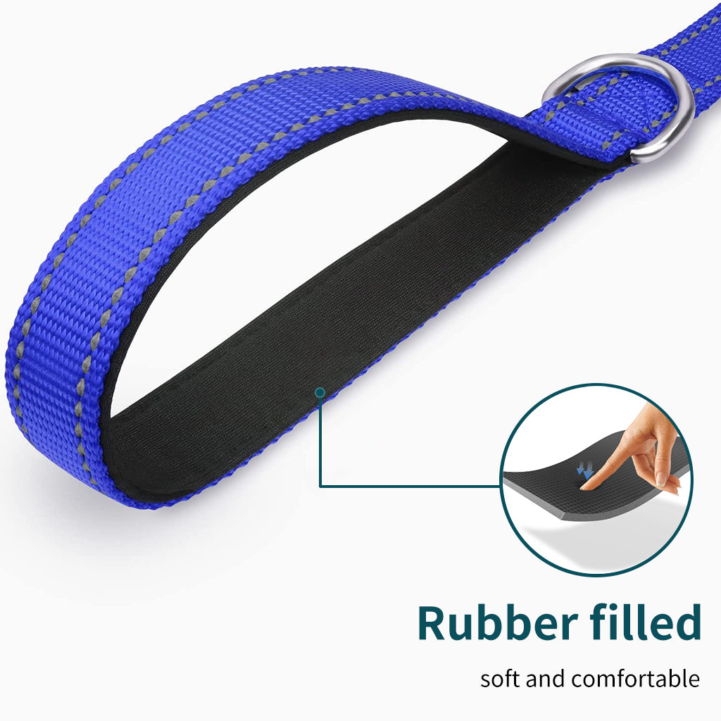 Reversible Reflective Dog Leash 5FT, Nylon Leash with Padded Handle for Walking, Training Leads for Medium, and Large Dogs, Available in Multiple Colors.