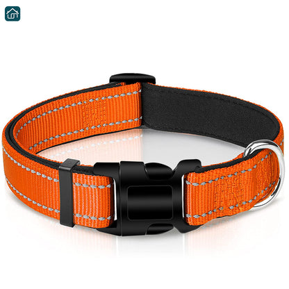 Reflective Dog Collar, Strong Nylon Collar for Large Male and Female Dogs, Adjustable Dog Collar with Quick Release Buckle for Small Dogs, Medium Dogs, and Large Dogs