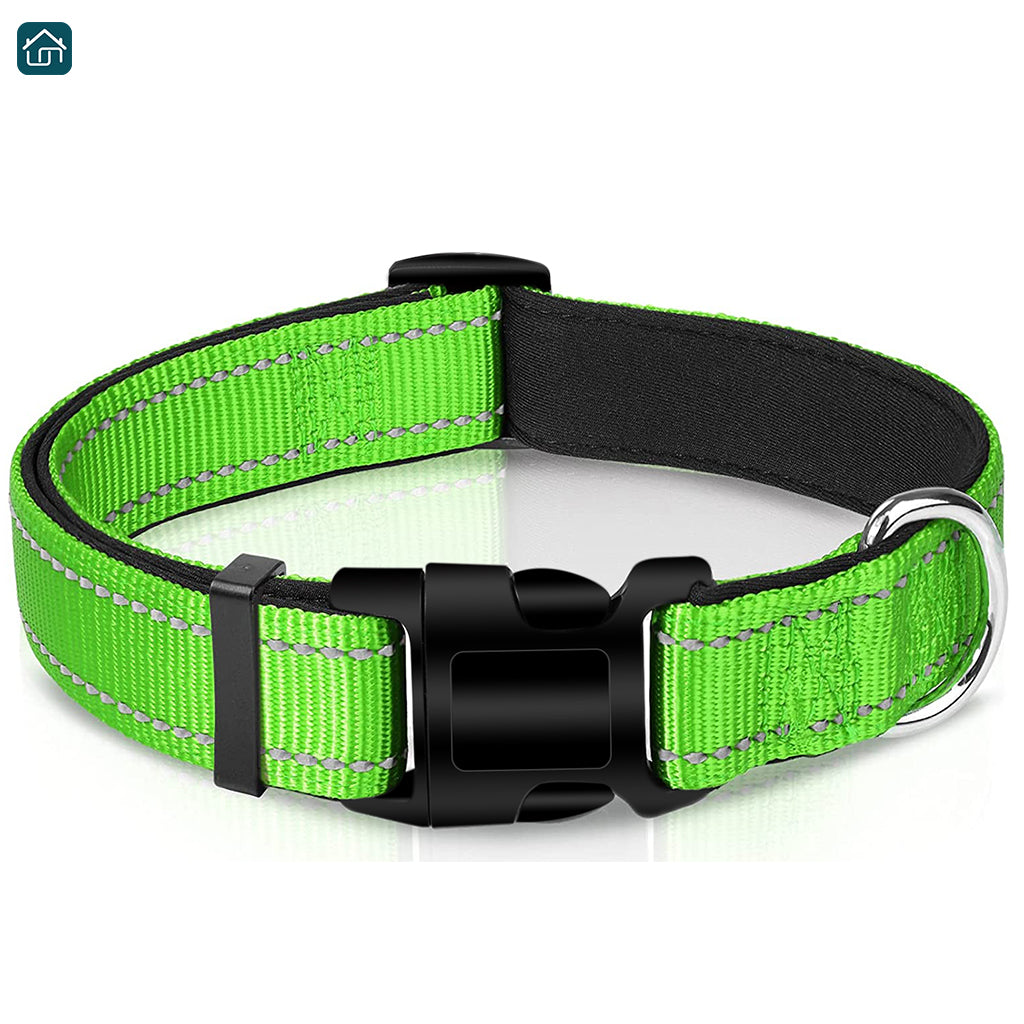 Reflective Dog Collar, Strong Nylon Collar for Large Male and Female Dogs, Adjustable Dog Collar with Quick Release Buckle for Small Dogs, Medium Dogs, and Large Dogs