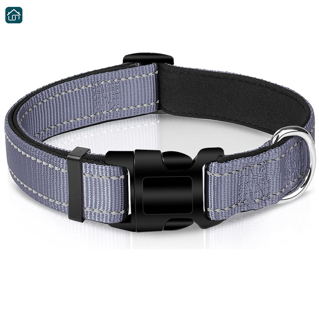 Reflective Dog Collar, Strong Nylon Collar for Large Male and Female Dogs, Adjustable Dog Collar with Quick Release Buckle for Small Dogs, Medium Dogs, and Large Dogs