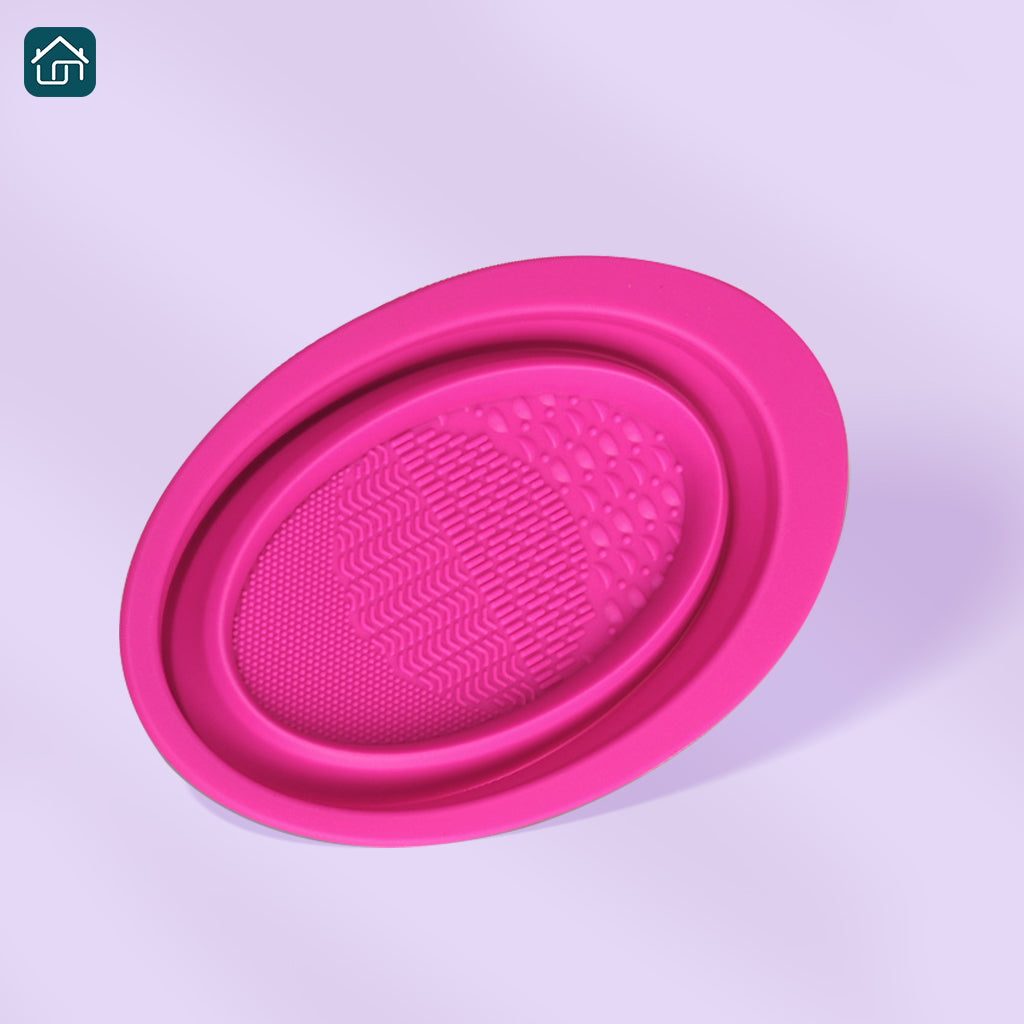 Makeup Brush Cleaning Pad, Silicone Makeup Brush Scrub Pad Portable Washing Tool, Foldable Makeup Brush Cleaning Bowl, Suitable for Cleaning All Kinds of Makeup Brushes, Makeup Sponge, Powder Puff