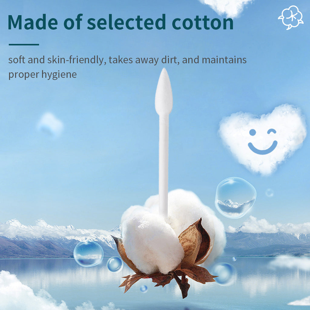 Natural Organic Paper Cotton Swabs,Biodegradable Double Tips Cotton Buds for Personal Care Available in 3 Models