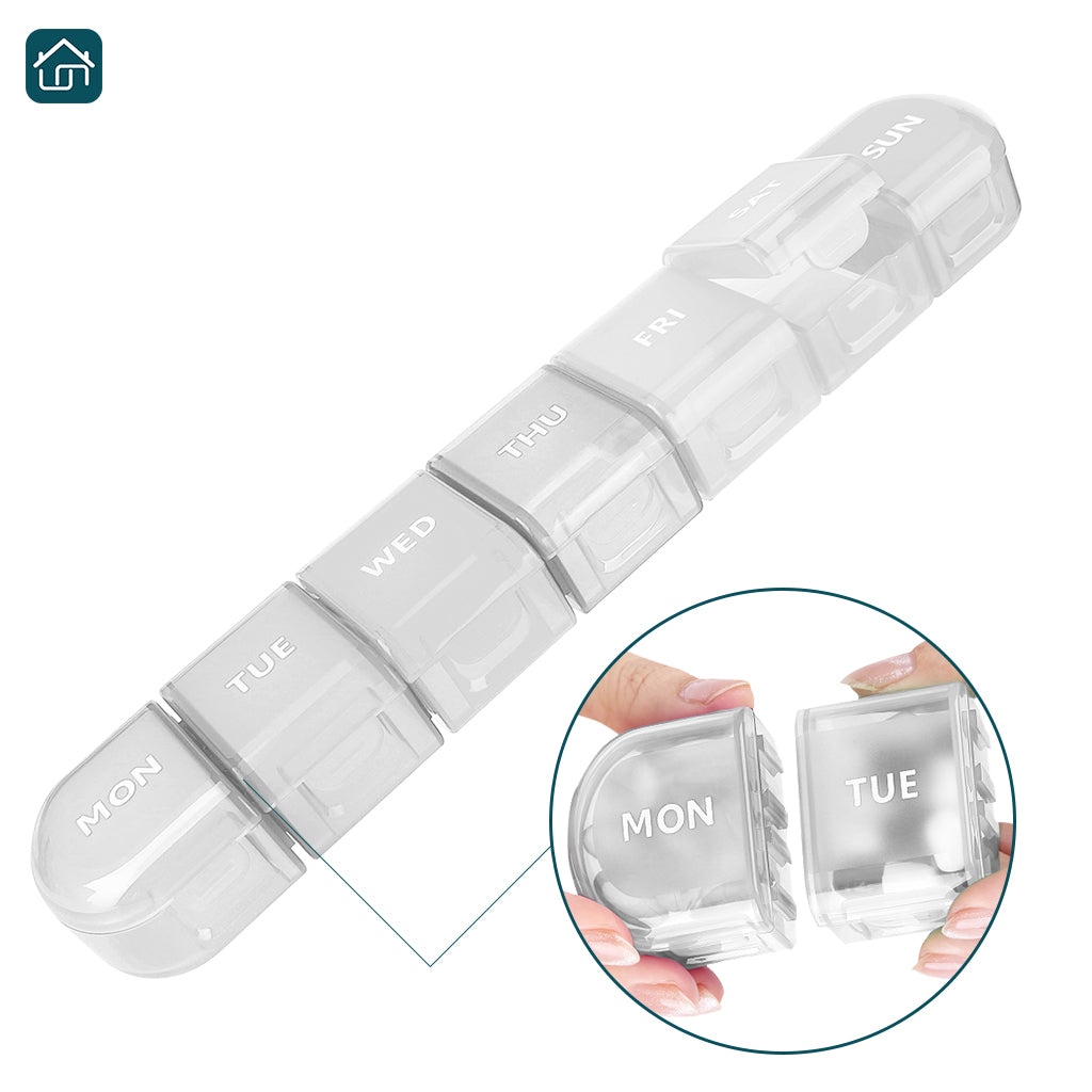 Removable Pill Case, Portable Multifunctional Removable Weekly Pill Case, Friendly Medication Organizer for Medications, Vitamins, Fish Oil or Supplements