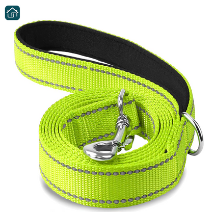 Reversible Reflective Dog Leash 5FT, Nylon Leash with Padded Handle for Walking, Training Leads for Medium, and Large Dogs, Available in Multiple Colors.