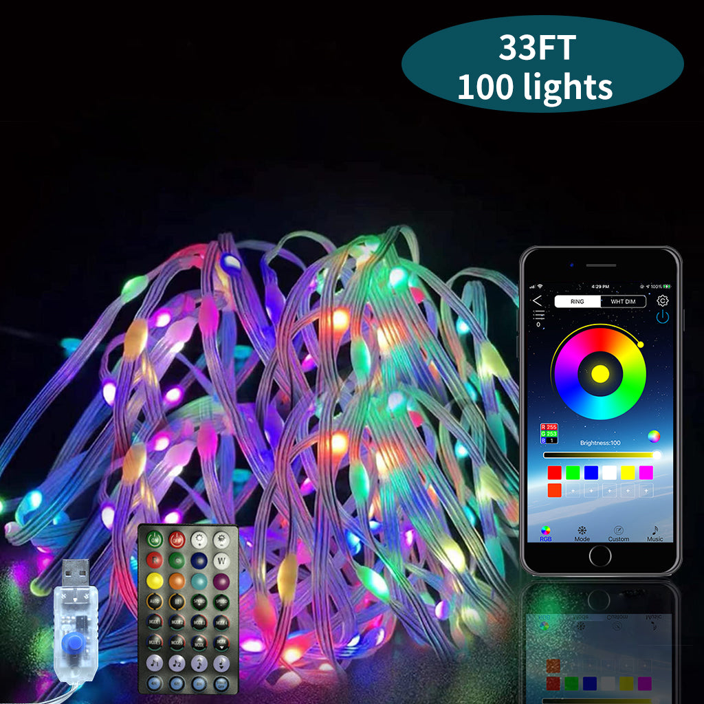 100 Leds Christmas Lights Wifi App Control Timer Firefly Twinkle