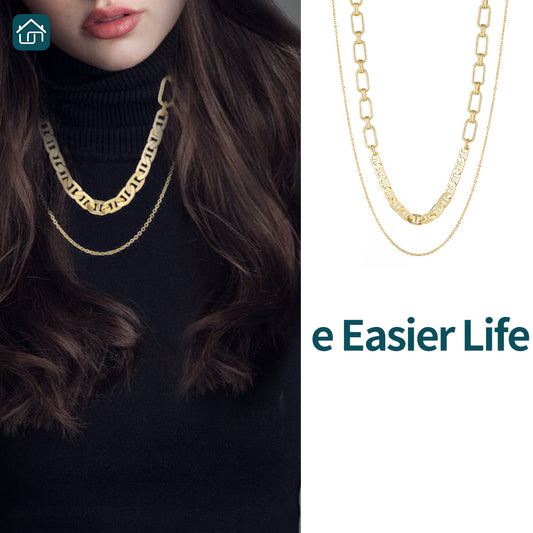 Women's Gold Layered Chain Necklaces Pendant, Necklace Necklaces in Different Fashion Styles, and High-end and Luxury Design Necklaces, Available in Multiple Styles