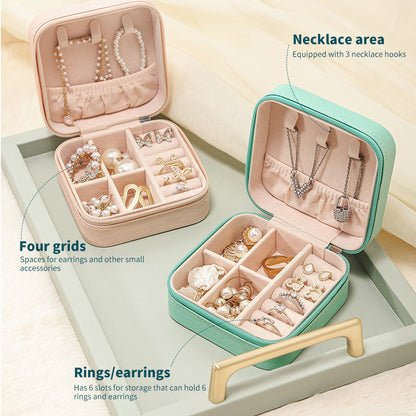 PU Leather Small Jewelry Box, Travel Portable Ring Jewelry Box, Pendant, Earrings, Necklace, Watch Storage Box (Multi-colors Available)