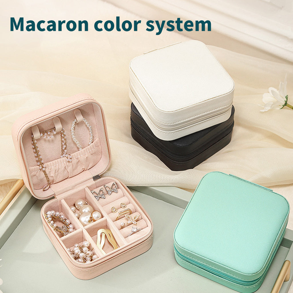 PU Leather Small Jewelry Box, Travel Portable Ring Jewelry Box, Pendant, Earrings, Necklace, Watch Storage Box (Multi-colors Available)