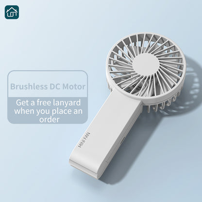 Handheld Fan, USB Charging 3-Speed Portable Handheld Fan, Mobile Desktop Fan with Tether and Base, Battery-Operated Fan for Travel, Outdoor, Indoor, Makeup, and Office Use.