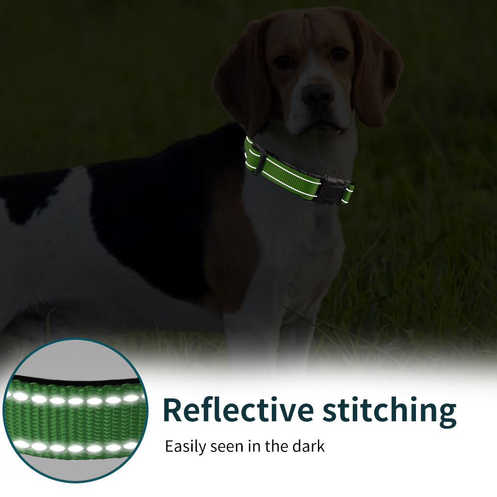 Reflective Dog Collar, Strong Nylon Collar for Large Male and Female Dogs, Adjustable Dog Collar with Quick Release Buckle for Small Dogs, Medium Dogs, and Large Dogs