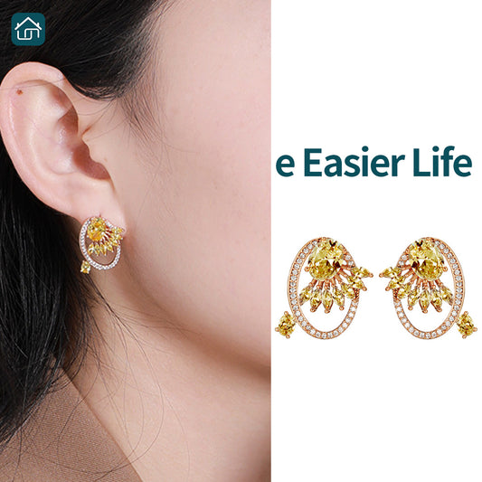 Wheat earrings for girls' birthday gift alloy gold plated wheat earrings for women's Valentine's Day gift