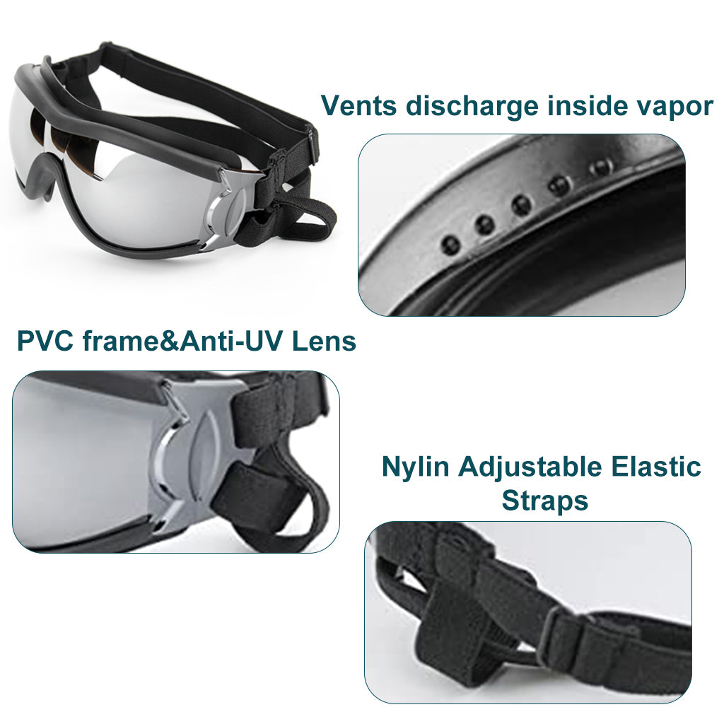 Dog Goggles, Dog Sunglasses Snowproof Windproof Anti-UV Dog Glasses Travel, Ski Pet Goggles, Anti-Fog Dog Snow Goggles, Medium Large Dog Goggles With Adjustable Straps