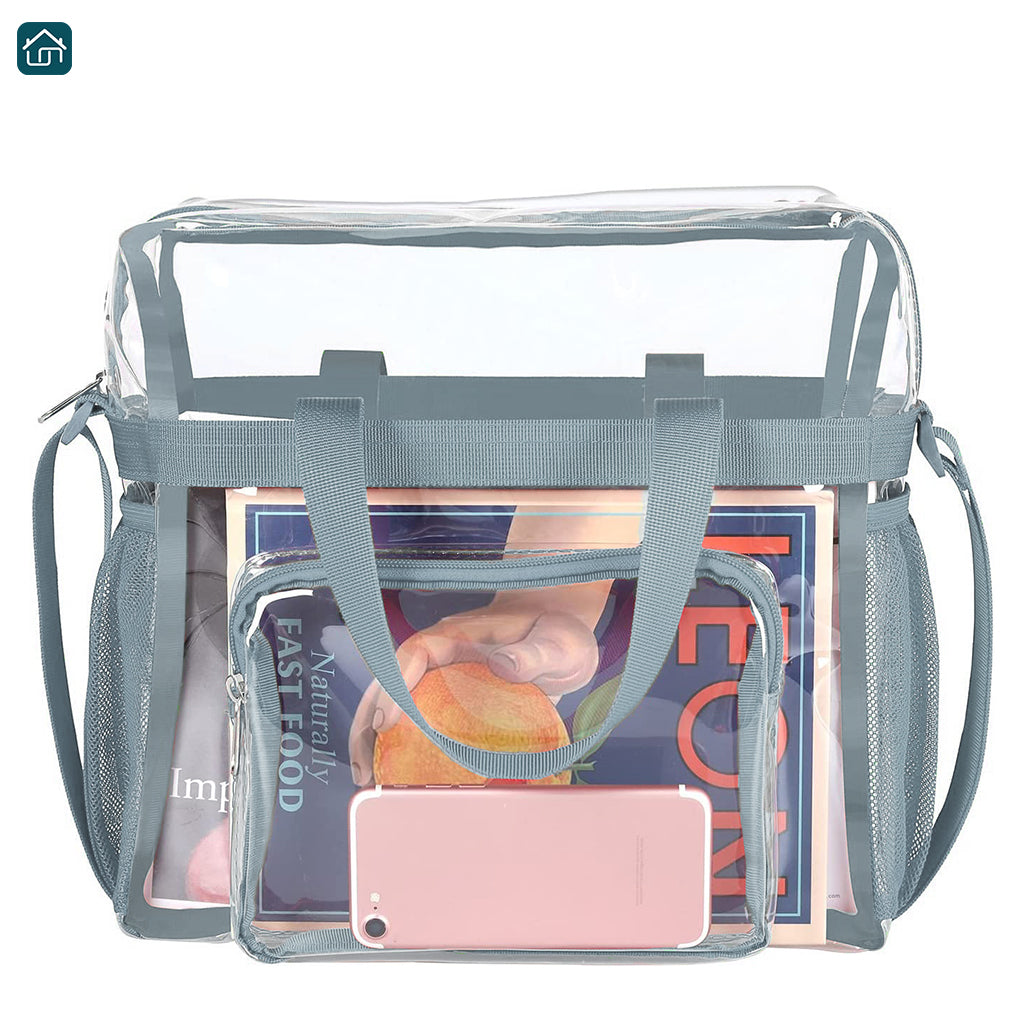 Clear Bag Stadium Approved 12x12x6, Clear Satchel Bag with Adjustable Strap, Clear Stadium Bag for Festivals, Concerts, Sports Events (Available in 2 Colors)