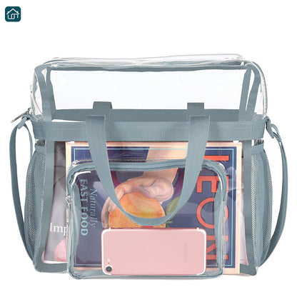 Clear Bag Stadium Approved 12x12x6, Clear Satchel Bag with Adjustable Strap, Clear Stadium Bag for Festivals, Concerts, Sports Events (Available in 2 Colors)