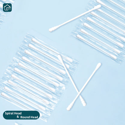 Natural Organic Paper Cotton Swabs,Biodegradable Double Tips Cotton Buds for Personal Care Available in 3 Models