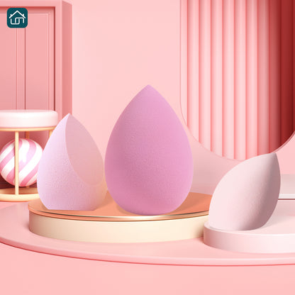 3-piece Makeup Sponge Blending Set - Beauty Cosmetic Foundation Blending Applicator for Cream, Powder, and Liquid (Comes in PVC packaging, Multi-color Optional)