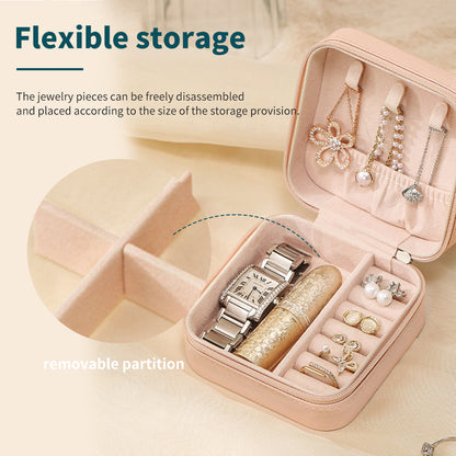 PU Leather Small Jewelry Box, Travel Portable Ring Jewelry Box, Pendant, Earrings, Necklace, Watch Storage Box (Multi-colors Available)