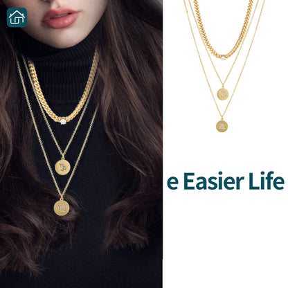 Women's Gold Layered Chain Necklaces Pendant, Necklace Necklaces in Different Fashion Styles, and High-end and Luxury Design Necklaces, Available in Multiple Styles