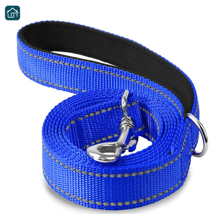 Reversible Reflective Dog Leash 5FT, Nylon Leash with Padded Handle for Walking, Training Leads for Medium, and Large Dogs, Available in Multiple Colors.