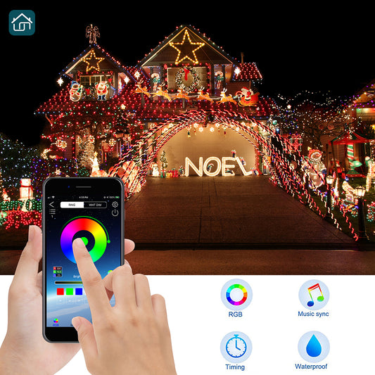 LED Fairy Lights USB-powered Smart Christmas Fairy String Lights Bluetooth APP Remote Control with music synchronization,DIY Color-changing Rainbow Fairy Lights,LED Festival Decoration String Lights(16Ft 50 Lights and 33Ft 100 Lights Optional)