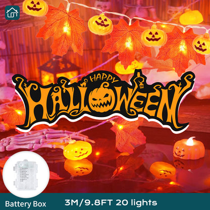 Halloween Decoration String Lights, different styles of Halloween Decoration String Lights, with lightning and constant lights to create a mysterious and phantom atmosphere, suitable for courtyards, gardens, doors, and Halloween decorations