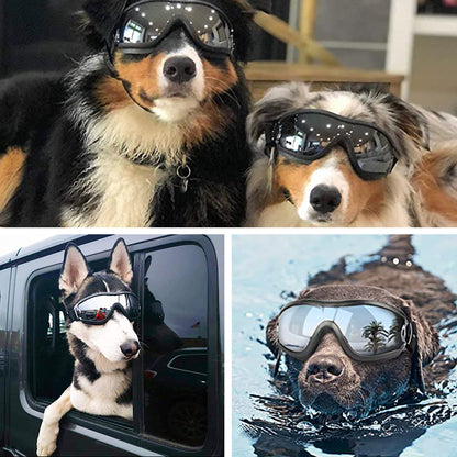 Dog Goggles, Dog Sunglasses Snowproof Windproof Anti-UV Dog Glasses Travel, Ski Pet Goggles, Anti-Fog Dog Snow Goggles, Medium Large Dog Goggles With Adjustable Straps