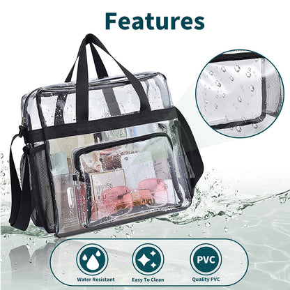 Clear Bag Stadium Approved 12x12x6, Clear Satchel Bag with Adjustable Strap, Clear Stadium Bag for Festivals, Concerts, Sports Events (Available in 2 Colors)