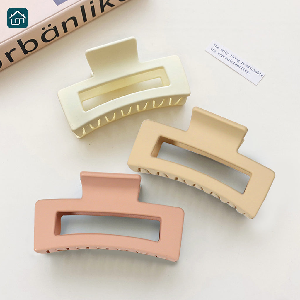 Medium to Large Barrette Clips for Women with Thick Hair and Thin Hair Barrettes, Barrettes for Girls and Women, Unisex Barrettes, Matte Square Barrettes