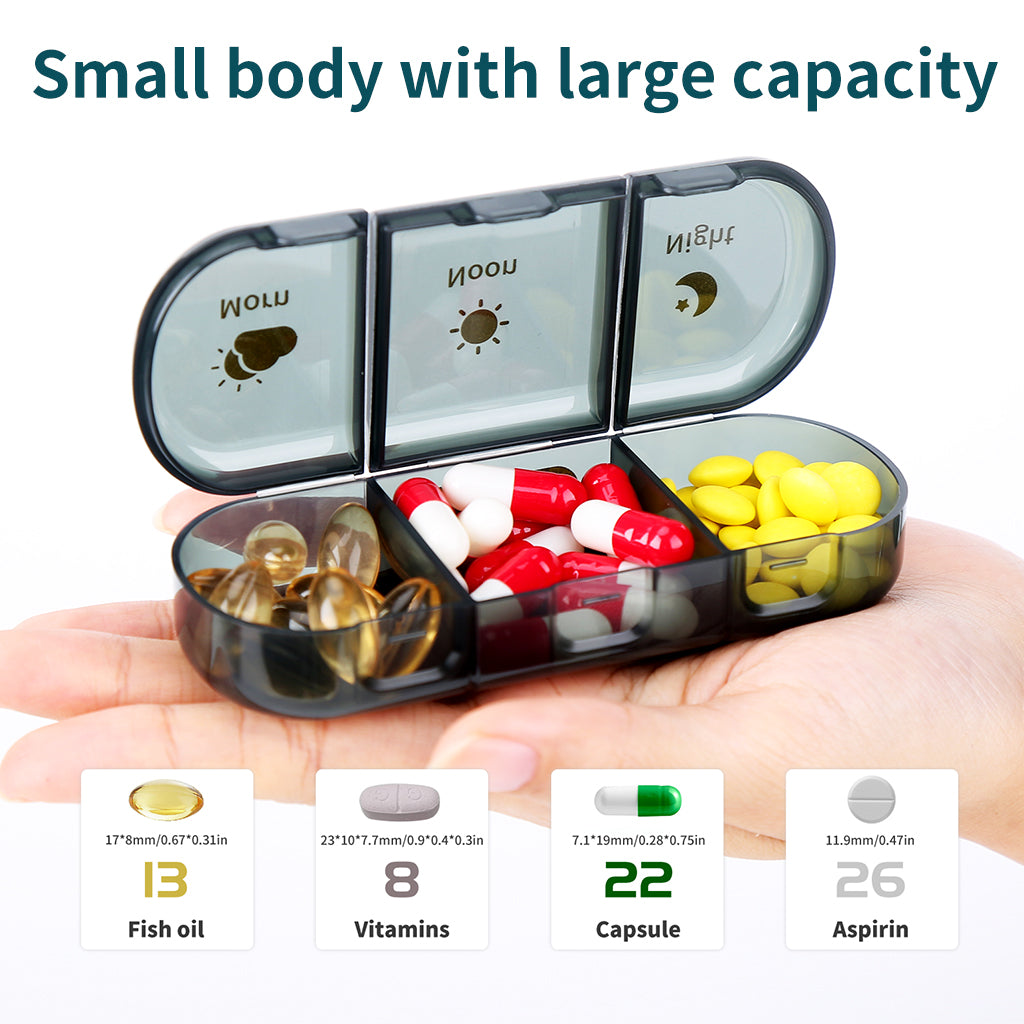 Weekly Pill Box, for 3-4 times a day Oral Medication, Large 7-day Medication Organizer with Individual Containers, Portable Pill Box for Medications, Vitamins, Fish Oil and Supplements