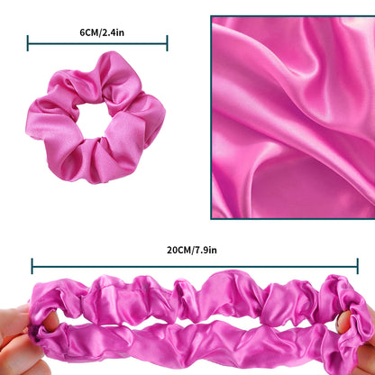 5 Piece Cute Scrunchies For Satin Hair, Satin Hair Scrunchie for Styling, Bands Ponytail Holder Hair Accessories for Women Girls Gifts