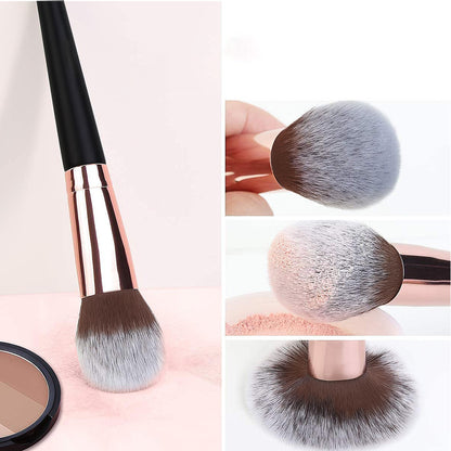 Makeup Brush Set 15pcs Advanced Synthetic Foundation Powder Concealer Eyeshadow Blush Makeup Brushes with a free beautiful Pu leather case (Available in Champagne and Brown Colors)