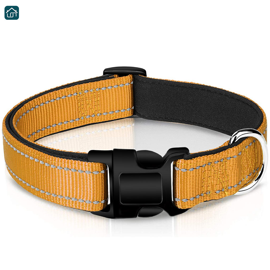 Reflective Dog Collar, Strong Nylon Collar for Large Male and Female Dogs, Adjustable Dog Collar with Quick Release Buckle for Small Dogs, Medium Dogs, and Large Dogs