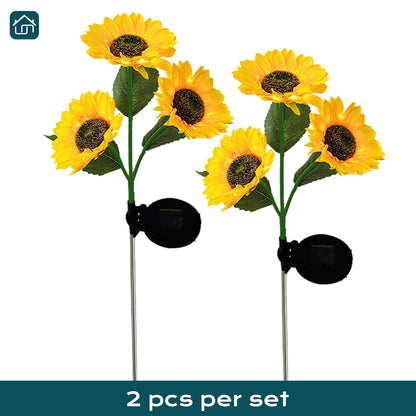 Solar Outdoor Sunflower Lights, Waterproof Solar Outdoor Lights Auto On/Off Solar Decorative Lights LED Solar Lights For Garden, Patio, Backyard Lawn Decoration